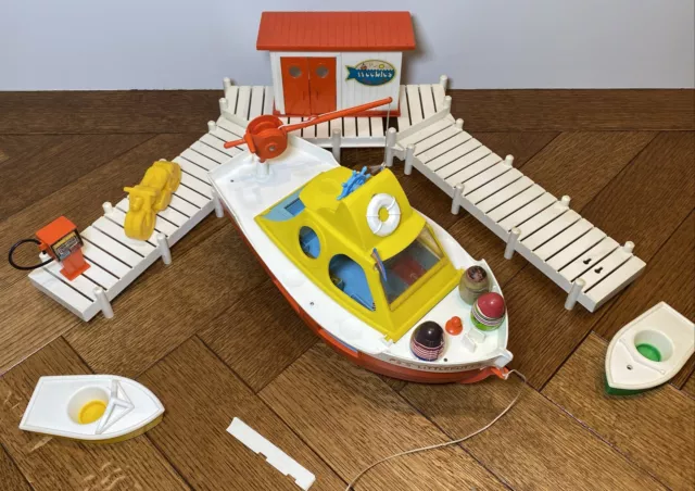 VTG HASBRO TOY 1973 Rompers Room Weebles Marina Playset Boat Dock