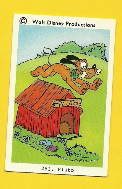 Pluto Jumping over Dog House Vintage 1970s Walt Disney Card from Sweden