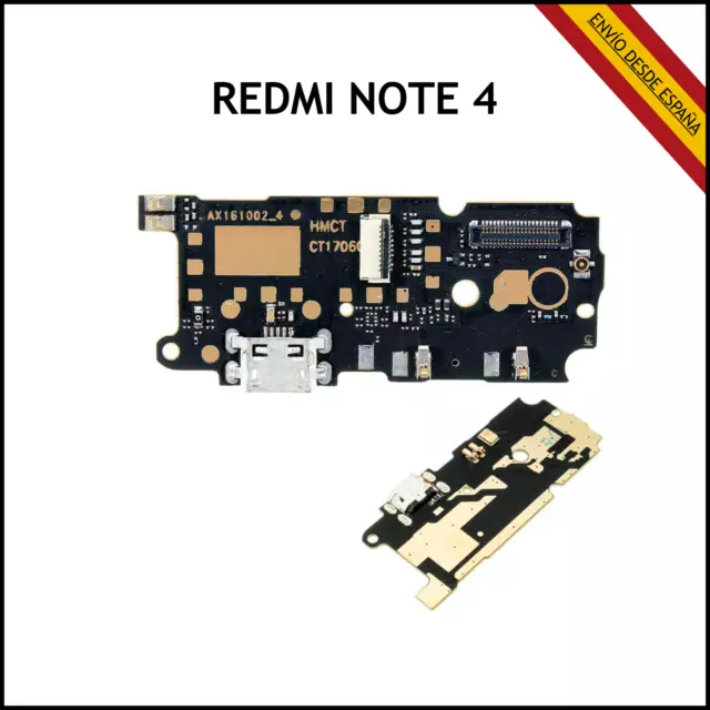 Placa Conector Carga Xiaomi Redmi Note 4 Snapdragon Puerto USB Microfono Antena