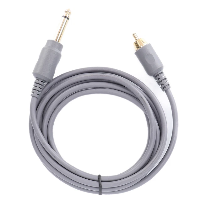(grey)Tattoo Clip Cord Straight Head Rubber Cable Tattoo Power Supply Machine