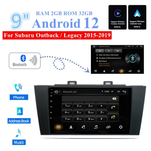 9'' Android 2+32GB Car Stereo Radio GPS WIFI For 2015-2019 Subaru Legacy Outback
