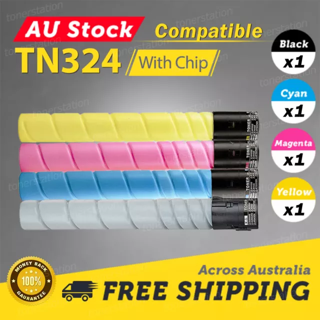 4x Compatible Toner TN-324 Alternative for Konica Minolta BIZHUB C258 C308 C368