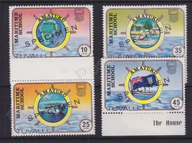 Tuvalu Mnh Stamp Set 1982 Maritime School Sg 180-183 Specimen Opt
