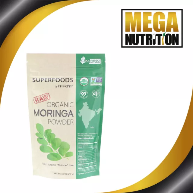 MRM Bio Moringa Pulver 240g | Non-GMO Antioxidative Energie Ergänzung Vegan