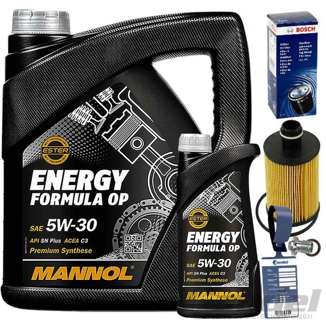 BOSCH Filtro Olio F026407095 + mannol 5W30 per Opel Astra J Insignia A Combo X12