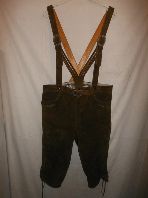 Herren Trachtenlederhose Kniebund dunkelbraun Wildleder Gr. 52/54