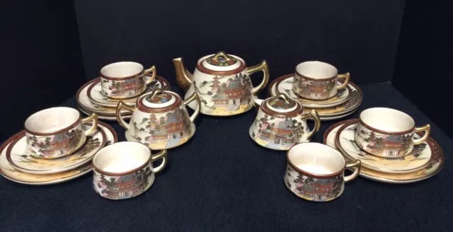 Nineteen(19) Piece Set -1920’s Japanese Satsuma Tea Set