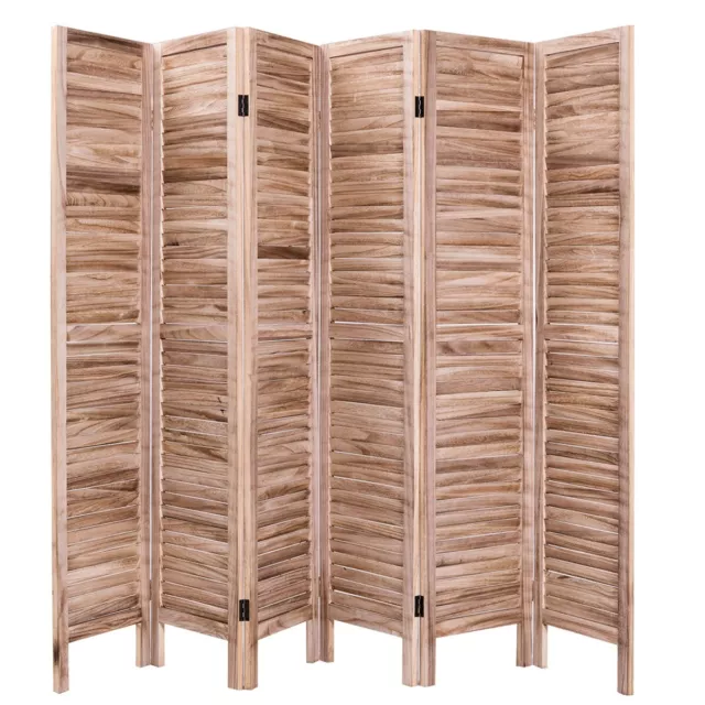 6 Panel Room Divider Wooden Screen Wall Folding Room Partition Separator Privacy