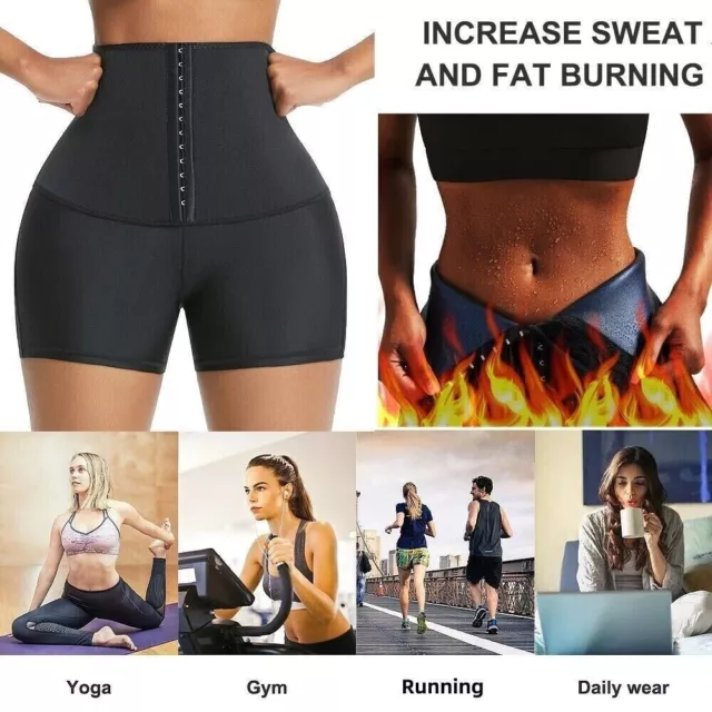 Women Waist Trainer Sauna Sweat Pants Hot Body Shaper Leggings Tummy Slimming Au