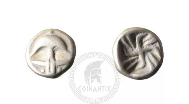 Tracia, Apollonia Pontika AR Diobol greco 500-400 a.C. Moneta d'argento Novità