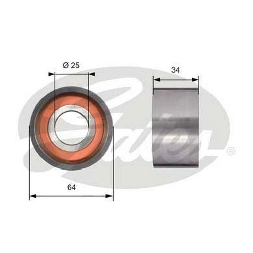 GATES Galet tendeur de courroie de distribution Poulie-tendeur T41234 34mm Métal
