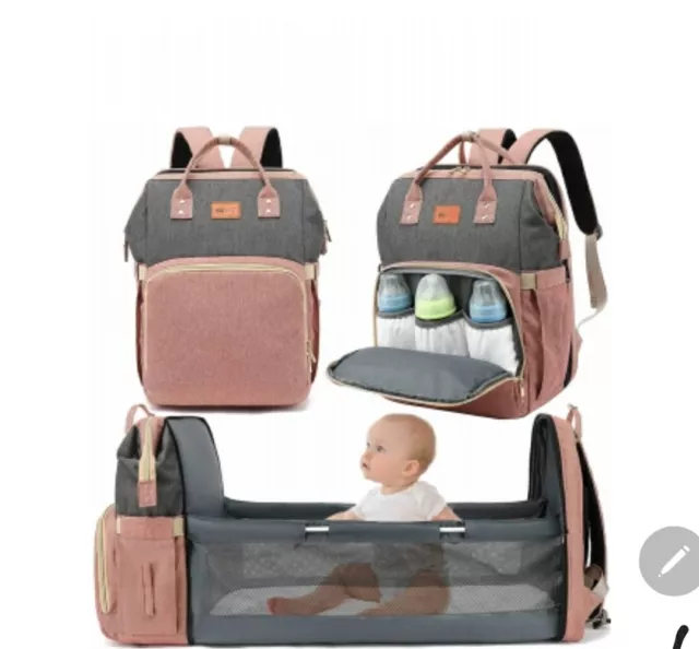 Baby Diaper Bag Backpack With Changing STATION PINK