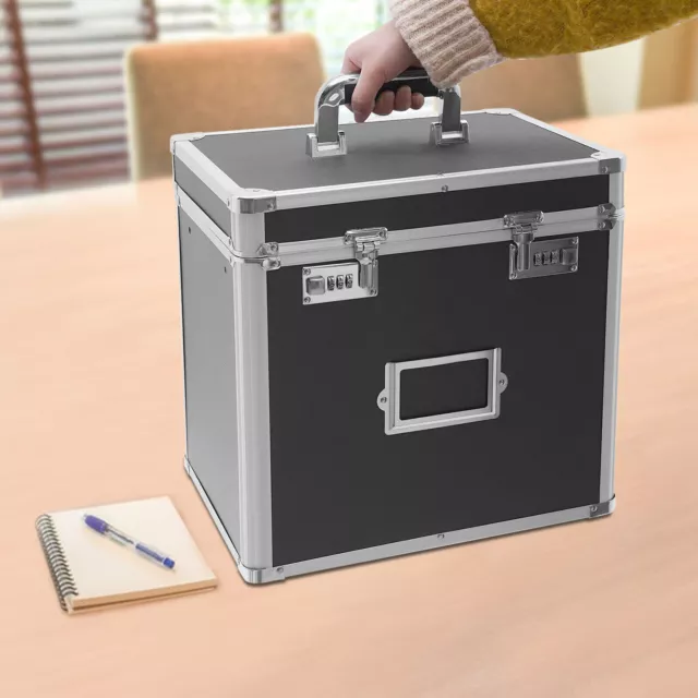 Portable File Box Home Office Lockable Security File Documents Storage Case