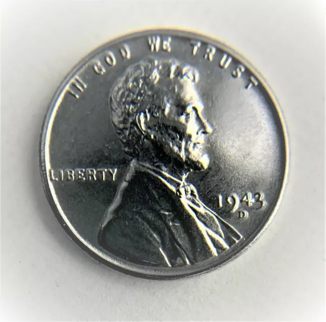 1943 D  Lincoln Steel Wheat Cent  Wartime Very Nice Looking Coin