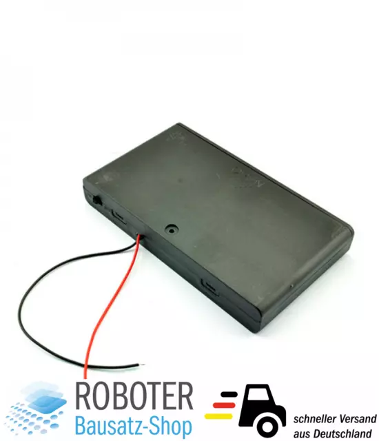Batteriehalter Gehäuse für 8x AA Batterien 12V mit An/Aus-Schalter Arduino 3
