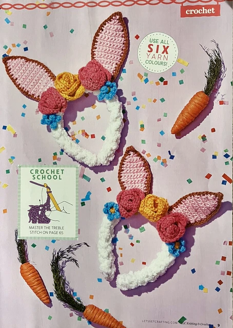 Orejas de conejito de Pascua diadema patrón de ganchillo