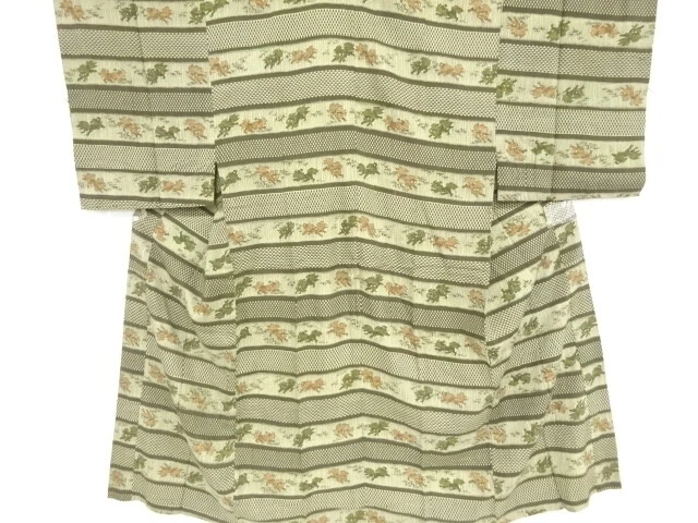 40724# Japanese Kimono / Antique Mens Juban / Lion & Stripe