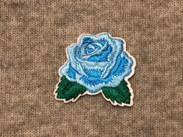 Blooming Rose Flower Leaves Petals Embroidery Iron/Sew On Patch Badge Applique