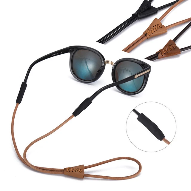 Verstellbare Leder Brillengurt Sonnenbrille Lederhalle Kabelschnurhalterhalte#w#