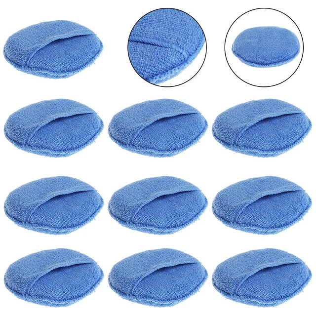Blau Mikrofaserwachsen -Pads Paketinhaltsreinigung Schwammpolster Putztuch