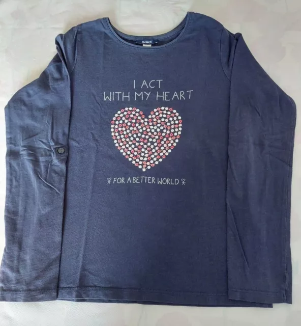 T Shirt Manches Longues Bleu OKAIDI pour Fille Taille 10 ans Excellent Etat