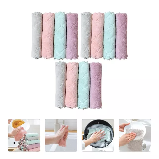 12 Pcs Mikrofaserreiniger Geschirrspültuch Handtuch Küchenreinigungstücher