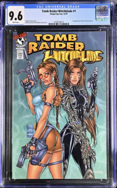 Tomb Raider/Witchblade #1 12/97 Image/Top Cow 1st App Lara Croft CGC 9.6 WP