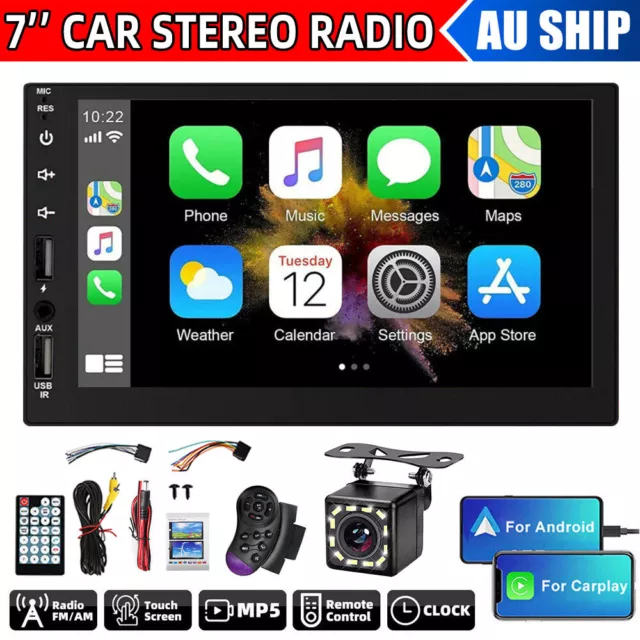 Double Din Car Stereo Bluetooth Head Unit For Apple Android CarPlay Touch Radio