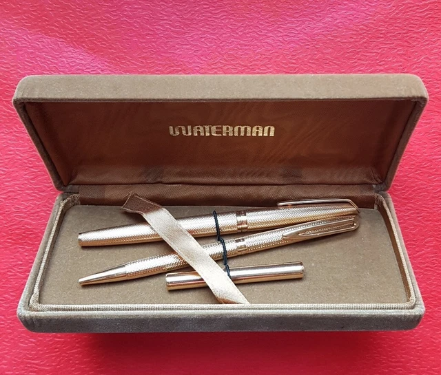 Stylo Plume Et Bille Waterman 'Goutte' - Plume En Or Massif 18 Carats, Occasion De Luxe