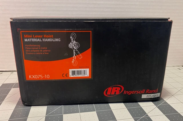 Ingersoll Rand KX075-10 Kinetic Sidekick 3/4 Ton Mini Lever Hoist 10' Lift Chain