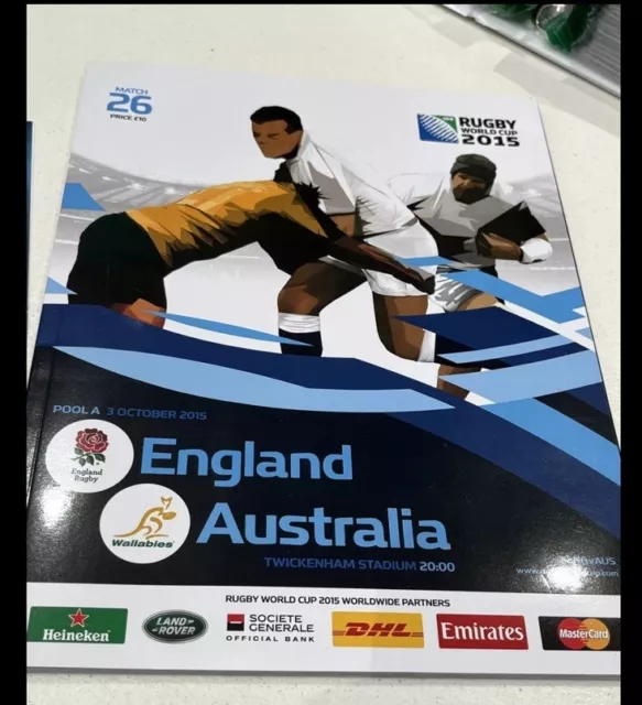 2015 England vs Australia Rugby Union World Cup, & various world cup leaflets