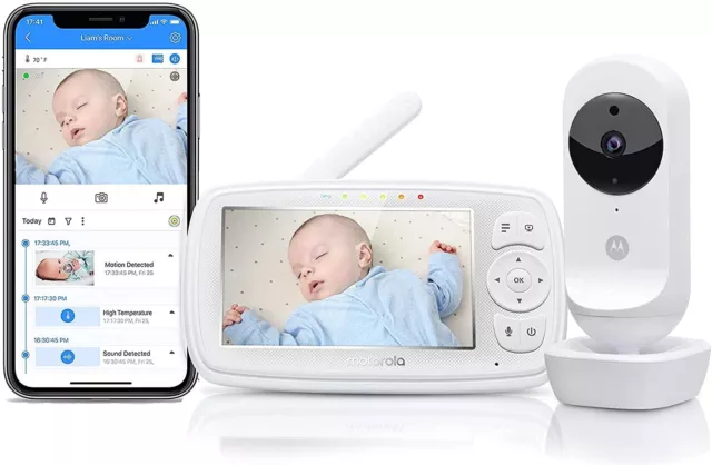 Motorola Ease44CONNECT Wi-Fi Video Baby Monitor with with Power Cables