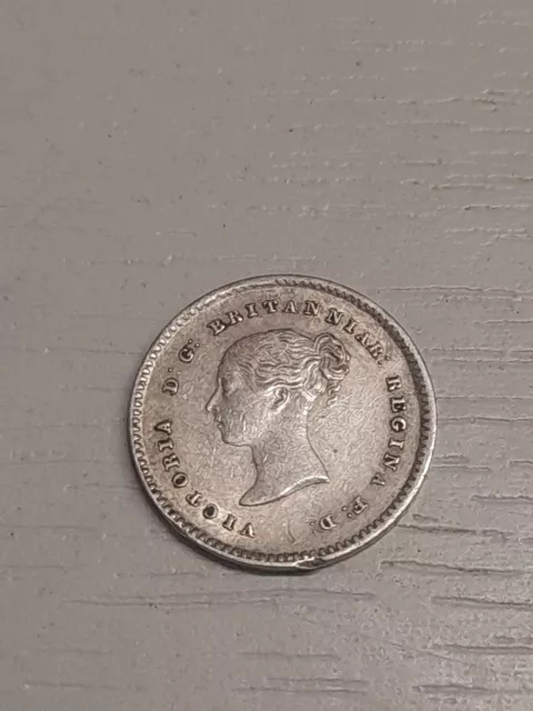 1838 Queen Victoria Maundy Twopence Coin.  F/50