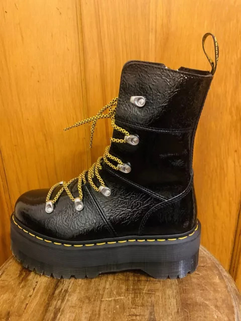 DR. MARTENS GHILANA Max patent leather platform lace up boots black ...