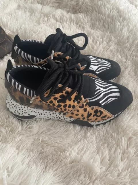 STEVE MADDEN CLIFF sneakers animal print leopard size 8.5 $28.99 -