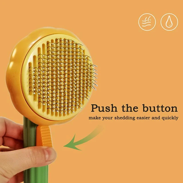 Pet Hair Brush Pumpkin Dog Cat comb Deshedding Self Cleaning Brush Hair Remover 3