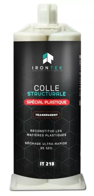 Colle structurale transparent 2k plastique 35 sec - seringue de 50ml