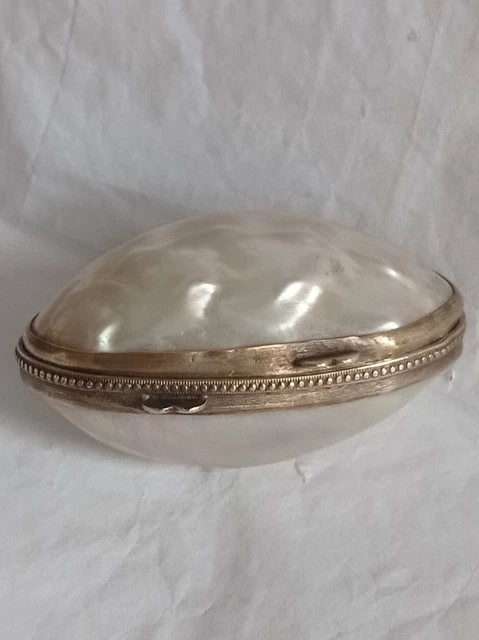 Chapelet et sa boîte en nacre - Laiton, Métal argenté