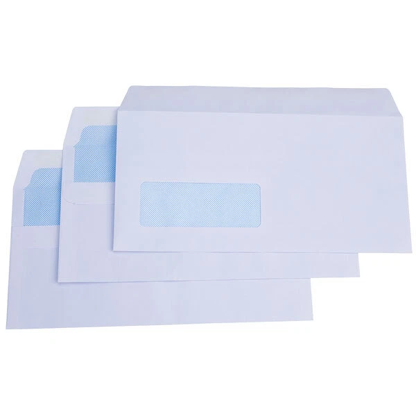 RVFM DL Blanc Auto Joint Portefeuille Envelope avec Fenêtre - Boîte De 1000