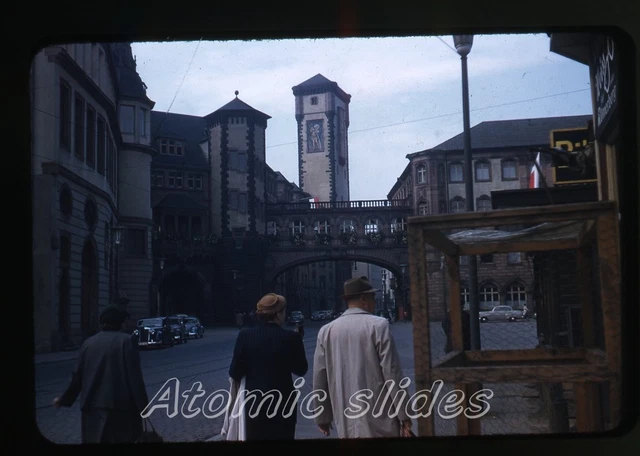 1950s red border kodachrome photo slide Frankfurt Germany #2