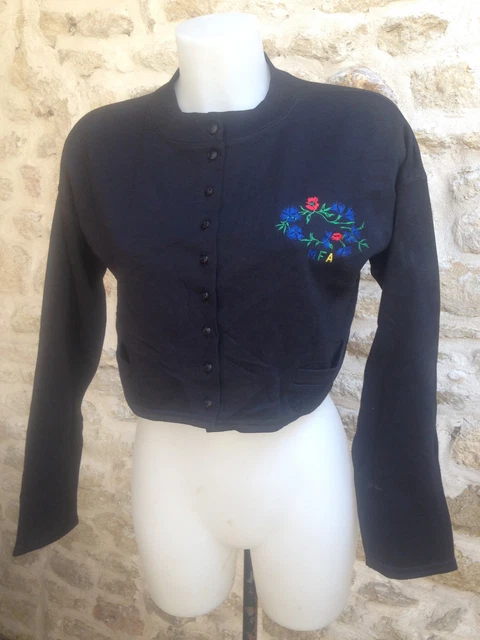 Haut Tunique M F Arnaud - Noir - Taille 40 - Coton Acrylique - Manches Longues - Neuf Avec étiquettes