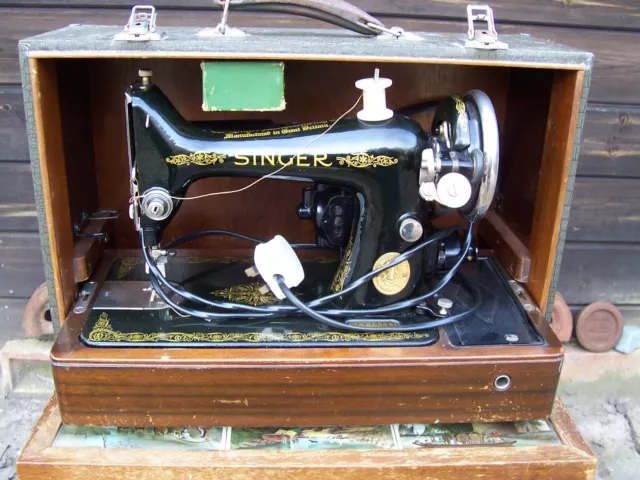 Rare Singer 99k Heavy Duty Electric Sewing Machine Vintage Antique Decorated