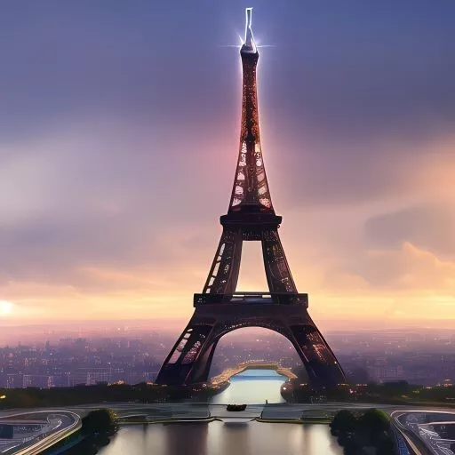 image web design, peinture numérique, fichier pour impression Tour Eiffel Paris