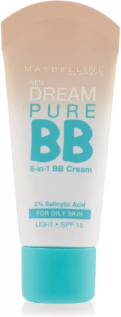 Maybelline Dream Pure BB Cream SPF 15 Light 30ml - NEW & SEALED