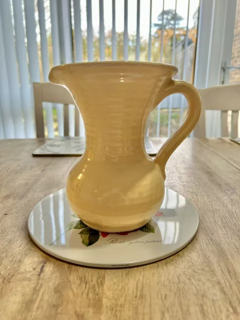 LOVATTS LANGLEY ART DECO CERAMIC CREAM BUTTER YELLOW JUG VASE 16cm TALL