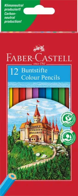 12 FABER-CASTELL CASTLE Buntstifte farbsortiert NUEVO