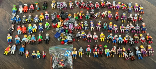 Playmobil 102 Figures People Accessories Knights Pirates Roman Police Chrome Lot