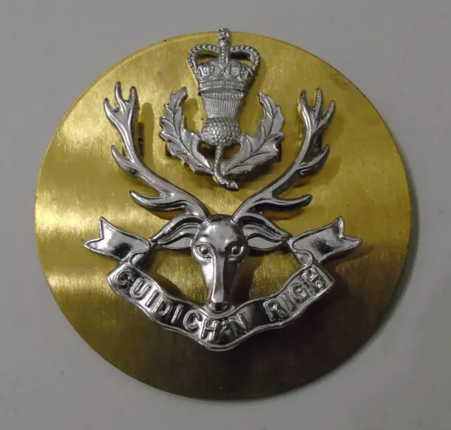 British Army Queens Own Highlanders (Seaforth & Camerons) Anodised Cap Badge