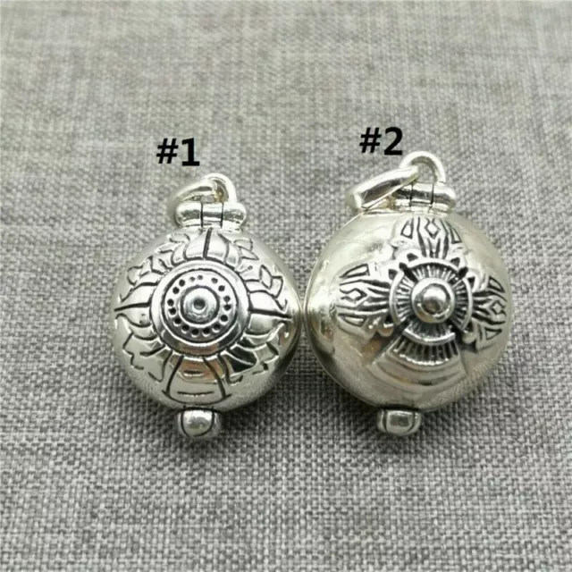 925 Sterling Silver Double Dorje Locket Pendant Prayer Memory Wish Box