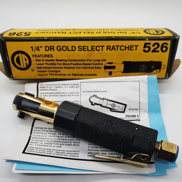 Columbia International 1/4" Drive Gold Select Ratchet #526